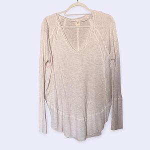 FREE PEOPLE “We The Free” Waffle Top - oatmeal